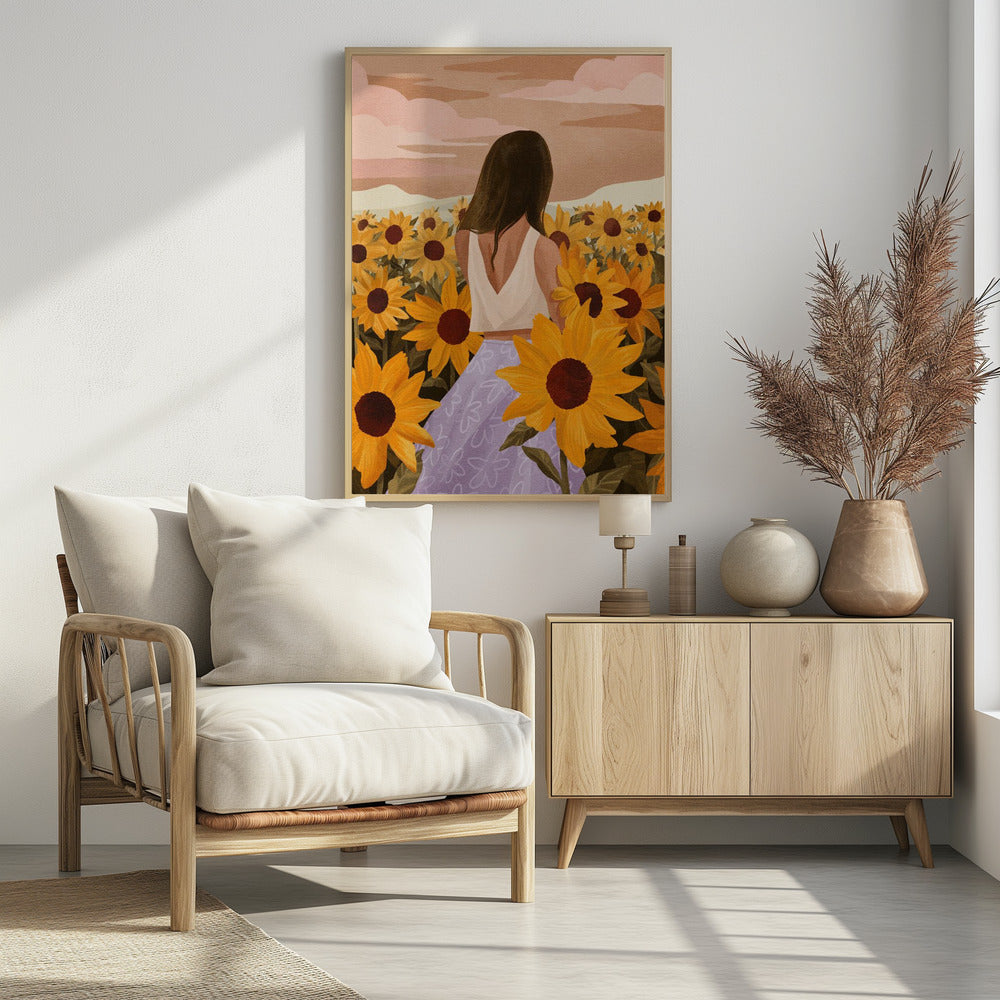Sunflower Evenings - Poster / Art Print - interiör