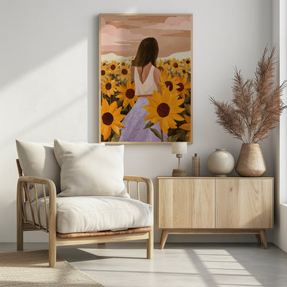 Sunflower Evenings - Poster / Art Print - interiör