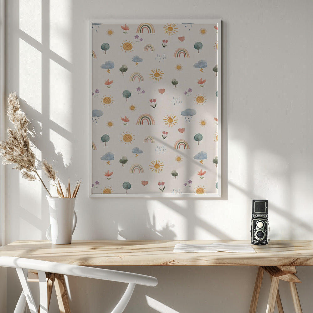 Seasonal Stickers Pattern - Poster / Art Print - interiör