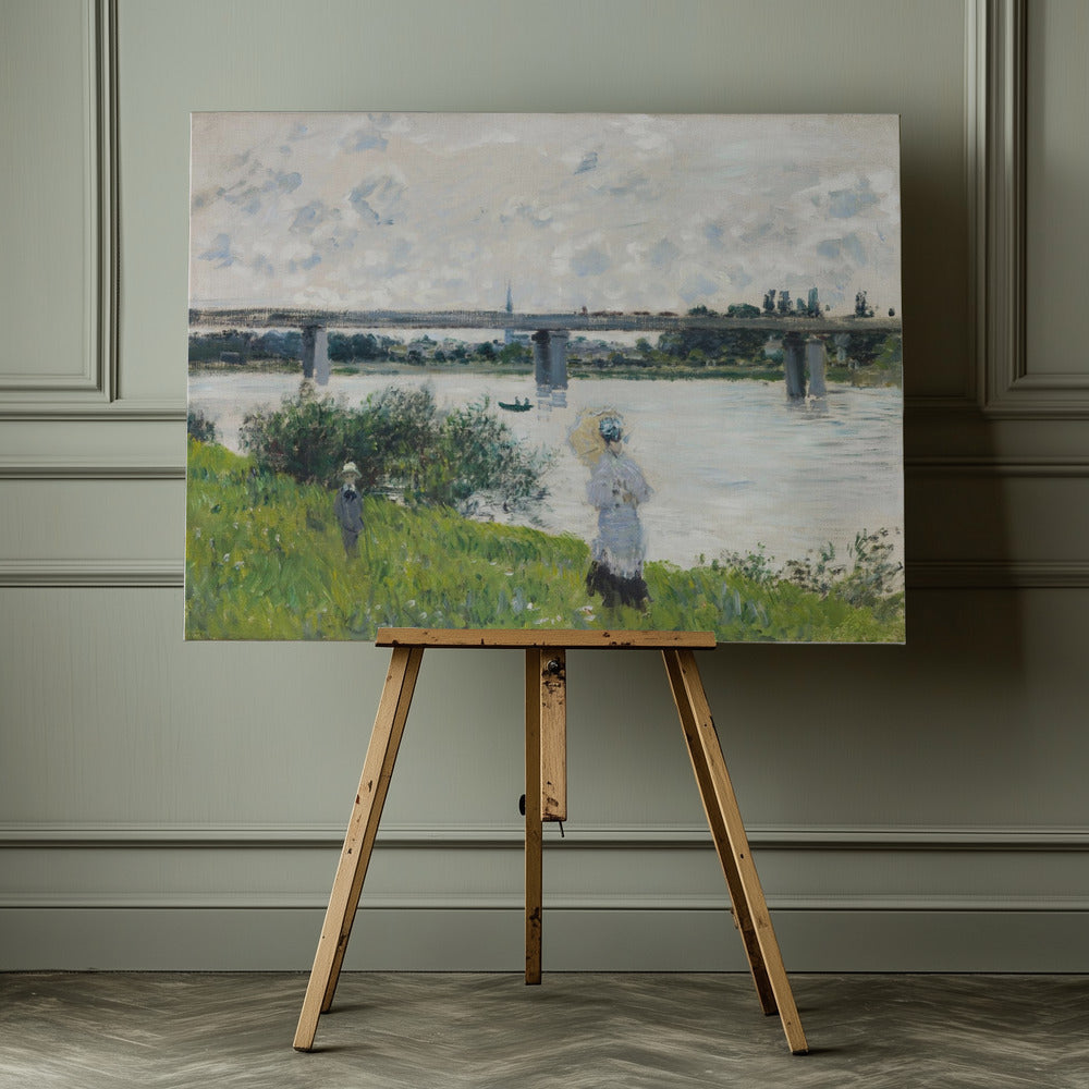 Claude Monet's the Promenade With the Railroad Bridge, Argenteuil (1874) - Poster / Art Print - interiör