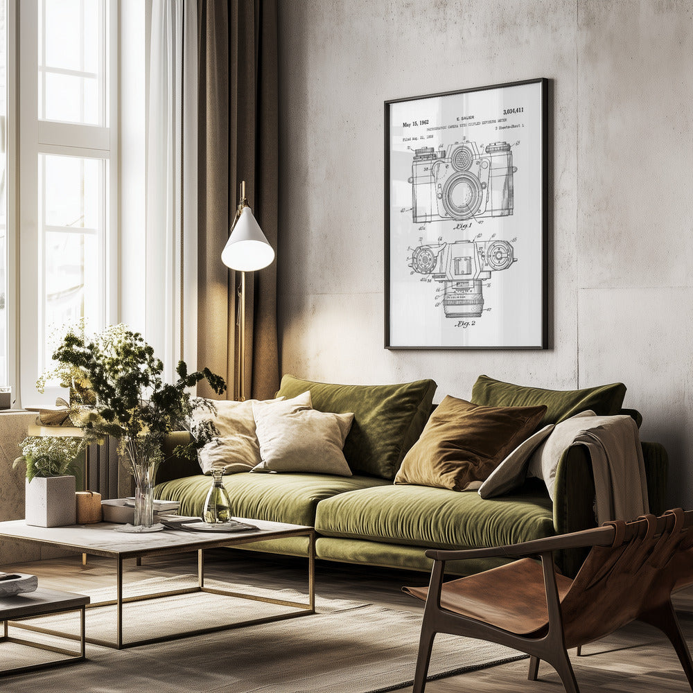 Camera Patent 1962 - Poster / Art Print - interiör