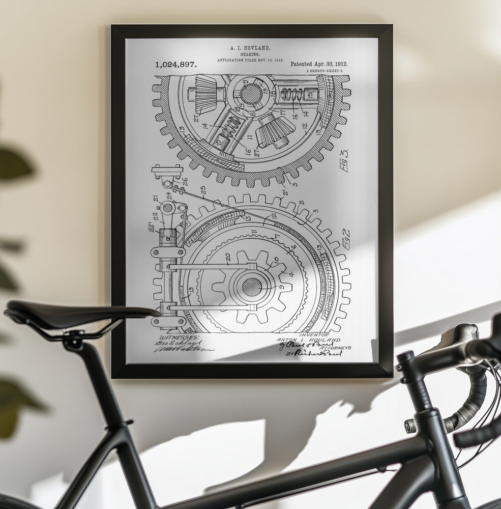 Gearing Patent 1912 - Poster / Art Print - interiör