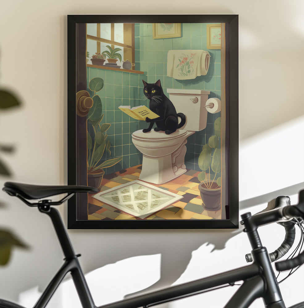 Toilet Cat - Poster / Art Print - interiör