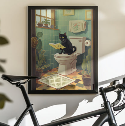 Toilet Cat - Poster / Art Print - interiör