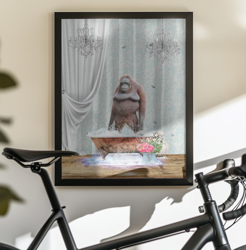 Orangutan & Bubbles - Poster / Art Print - interiör