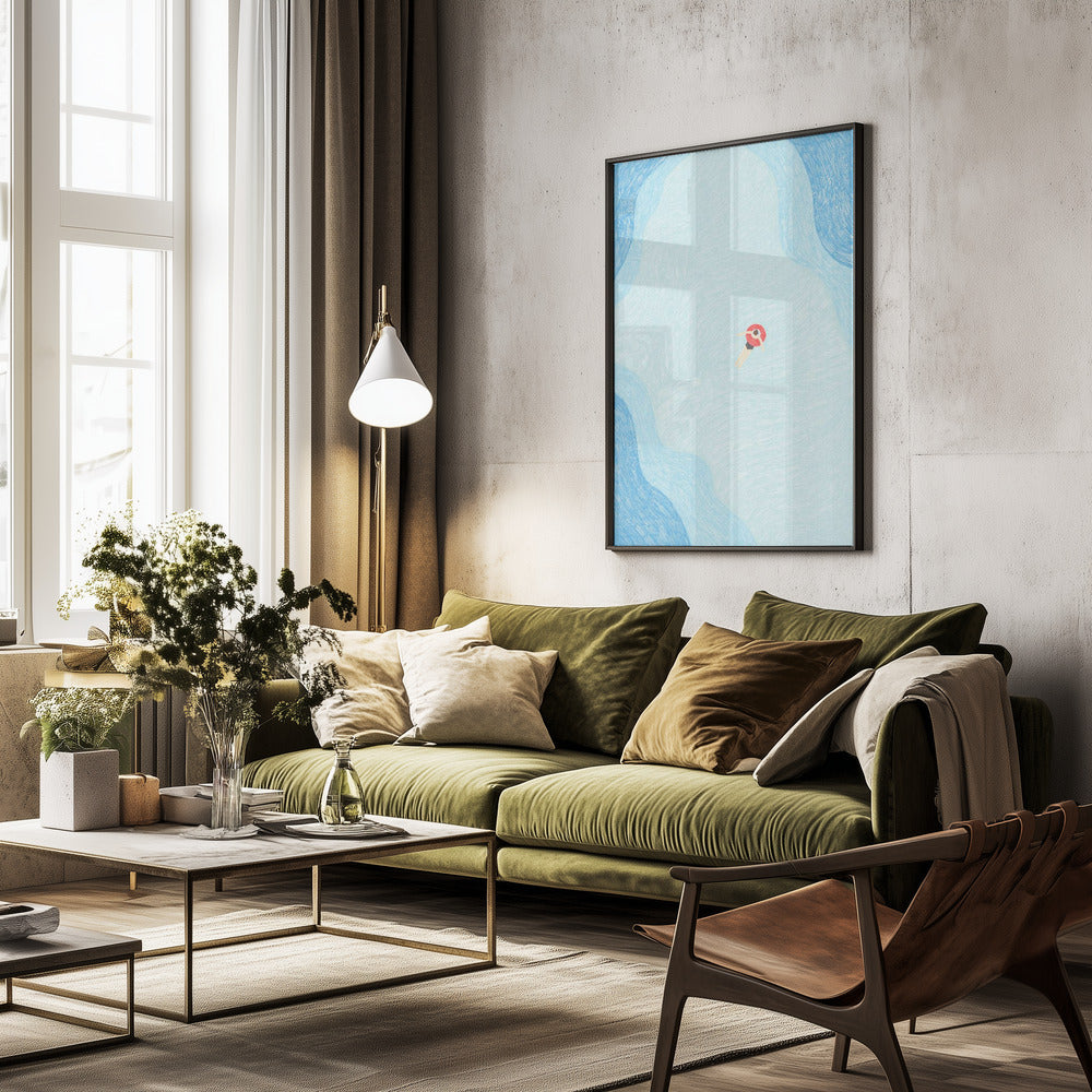Floating in the Summer Ocean - Poster / Art Print - interiör