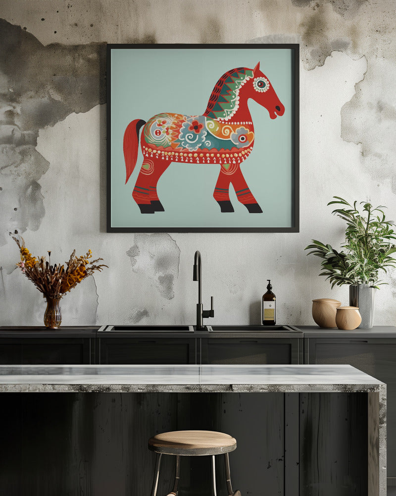 Dalahäst - nästan - Poster / Art Print - interiör