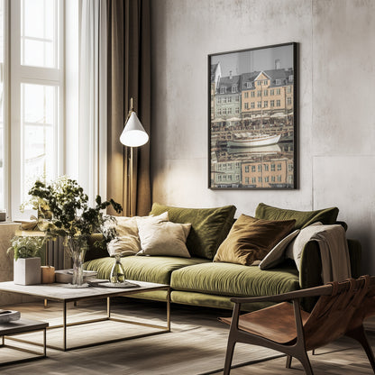 COPENHAGEN VINTAGE Quiet Nyhavn - Poster / Art Print - interiör