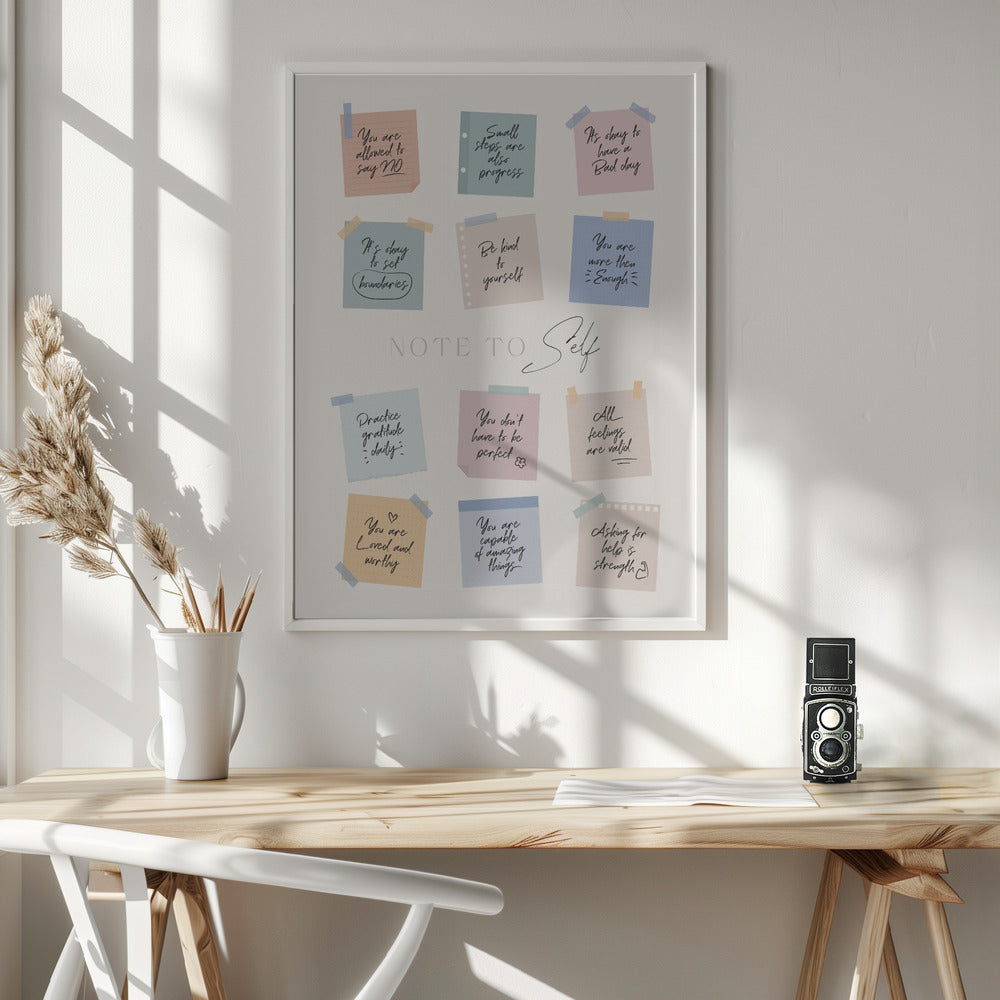 Note To Self - Poster / Art Print - interiör