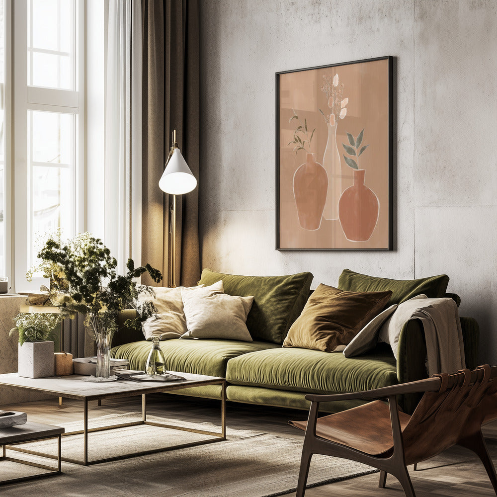 Set of Flower Vases - Poster / Art Print - interiör