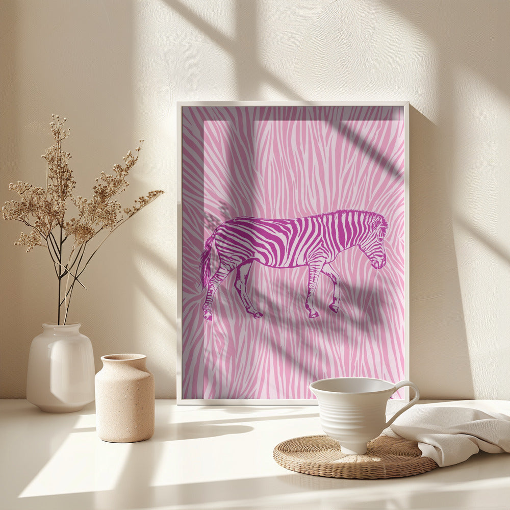 African Zebra striking camouflage - Poster / Art Print - interiör