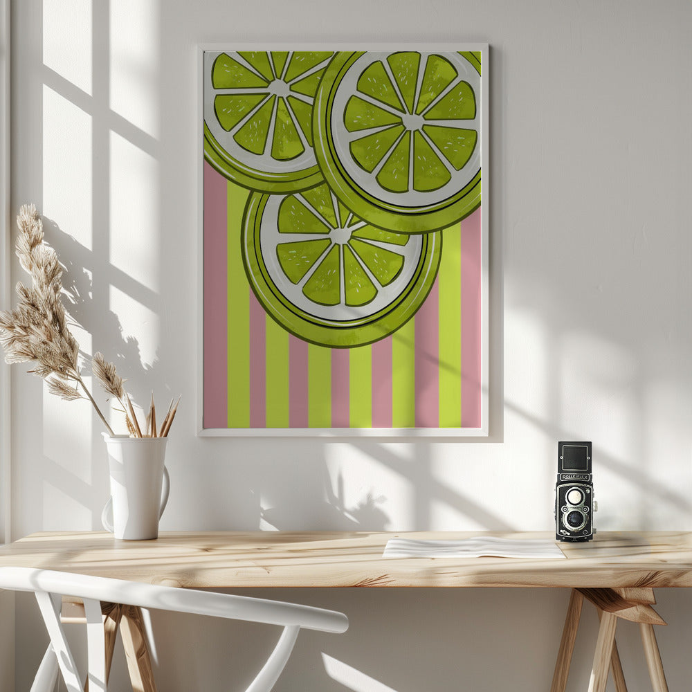 Lime On Pink - Poster / Art Print - interiör