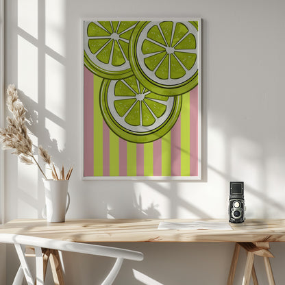 Lime On Pink - Poster / Art Print - interiör