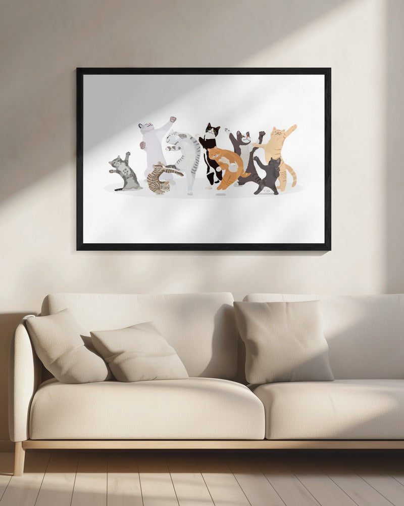 Dancing Cat - Poster / Art Print - interiör