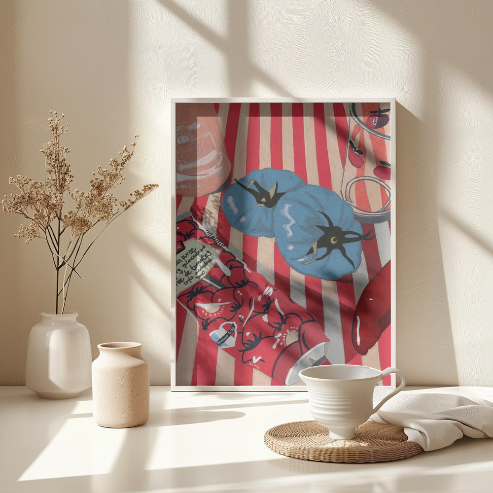 Blue Tomatoes - Poster / Art Print - interiör