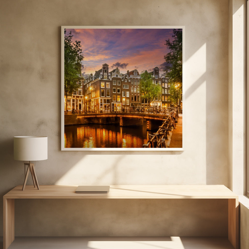 AMSTERDAM Idyllic impression from Singel - Poster / Art Print - interiör