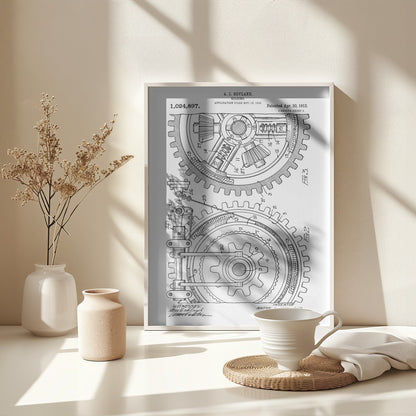 Gearing Patent 1912 - Poster / Art Print - interiör