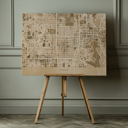 Sepia karta av Kyoto - Poster / Art Print - interiör