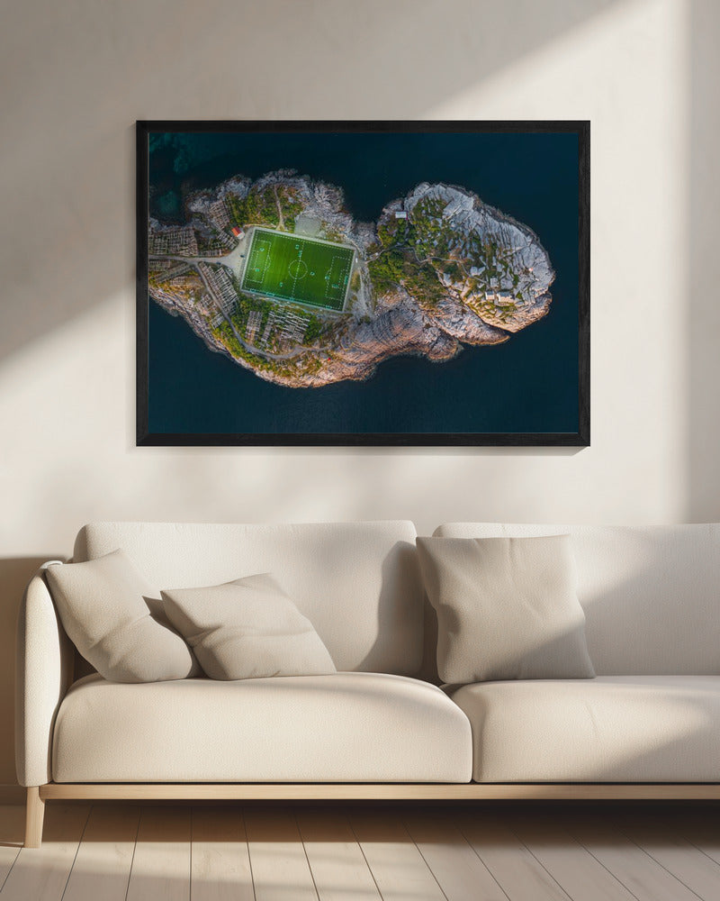 Football field on the edge of the world - Poster / Art Print - interiör