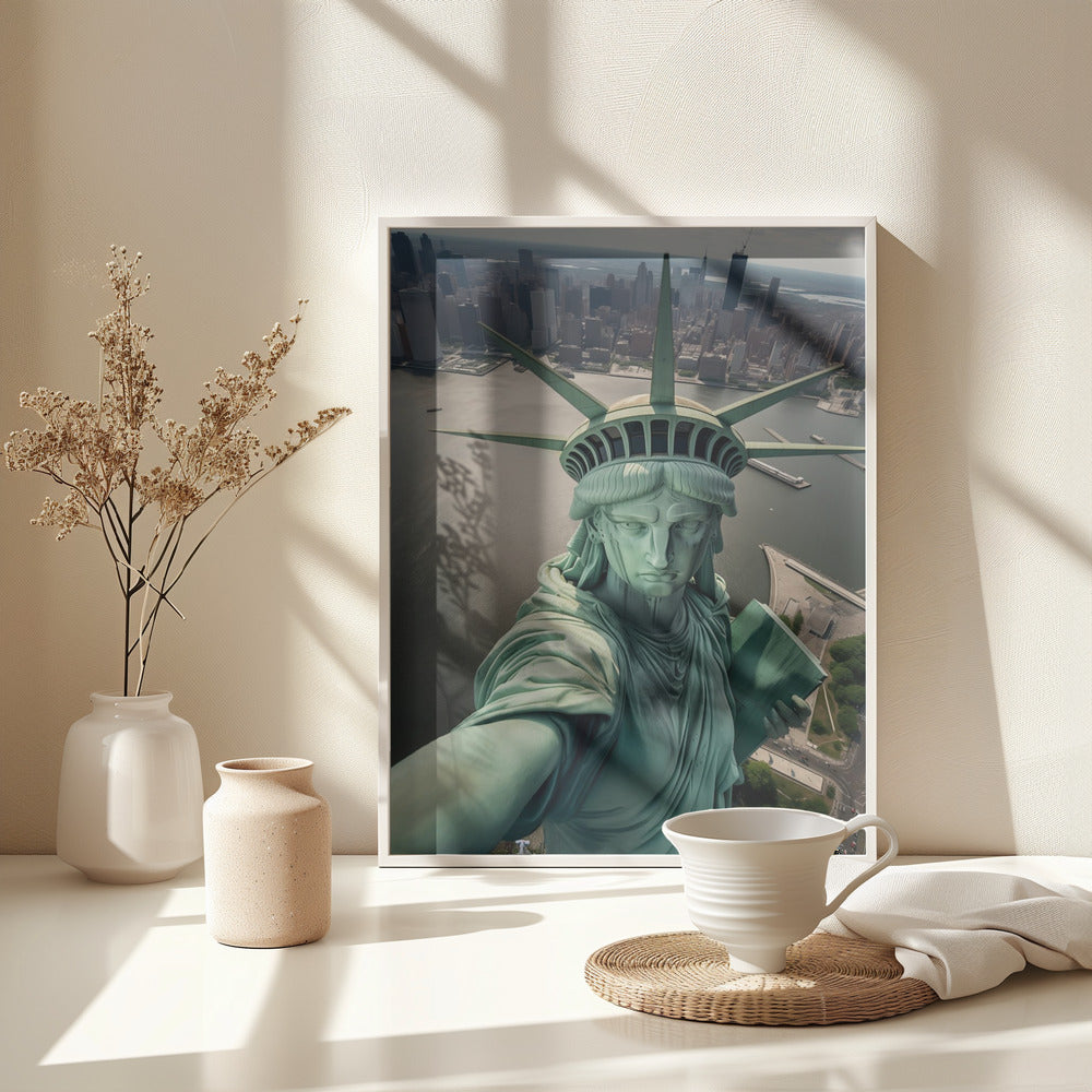 The Statue of Liberty Selfie - Poster / Art Print - interiör