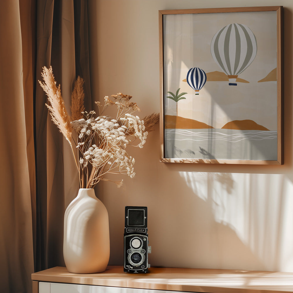Airballoons In Dessert - Poster / Art Print - interiör