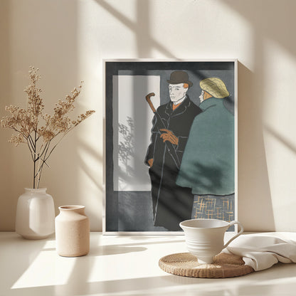 Man With Walking Stick and Woman (1896) - Poster / Art Print - interiör