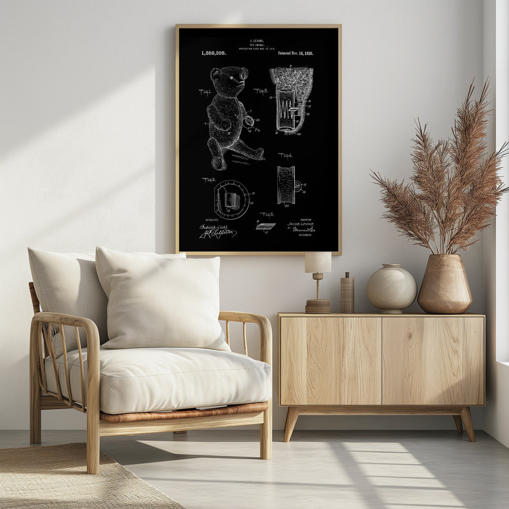 Teddybear Patent 1920 - Poster / Art Print - interiör