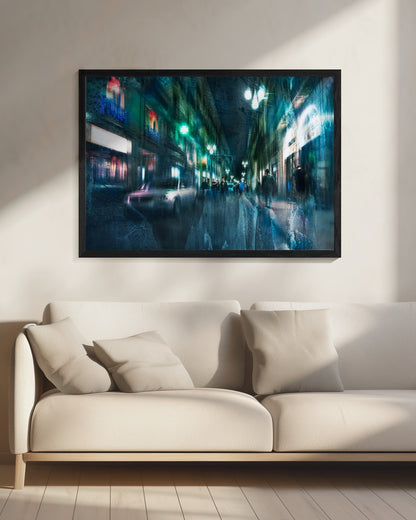 Night in the alleys of Barcelona - Poster / Art Print - interiör