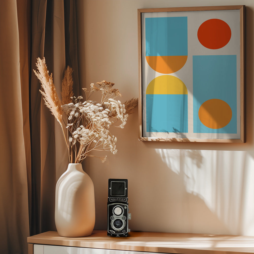 Bright Minimal Shapes Series #4 - Poster / Art Print - interiör
