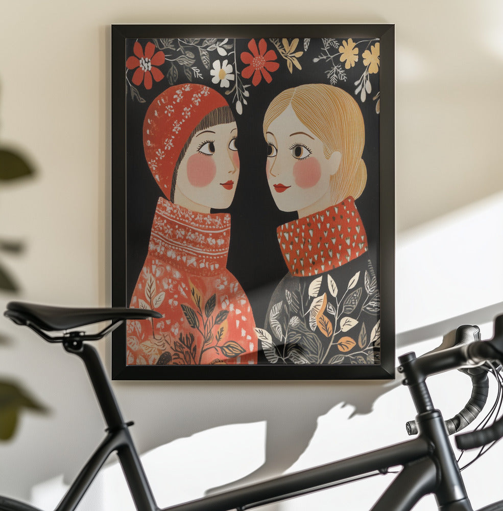 Vintage Style Mag Women Knittwear - Poster / Art Print - interiör