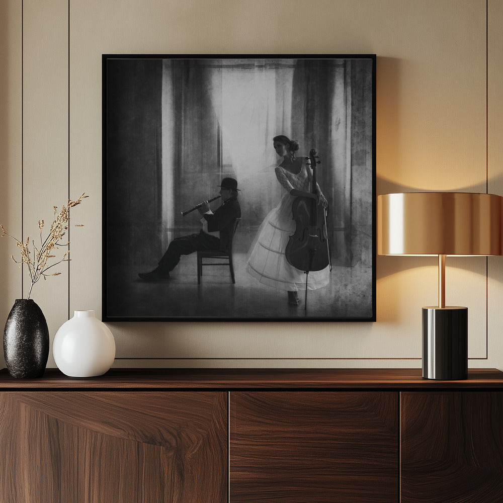 Pause for cello - Poster / Art Print - interiör