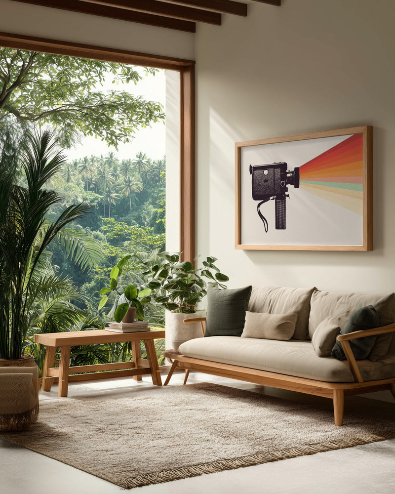 Movie Camera Rainbow - Poster / Art Print - interiör