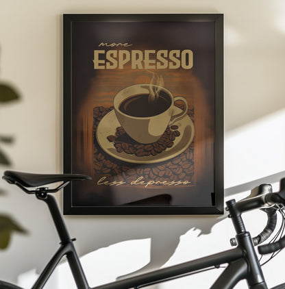 More Espresso   Less Depresso - Poster / Art Print - interiör