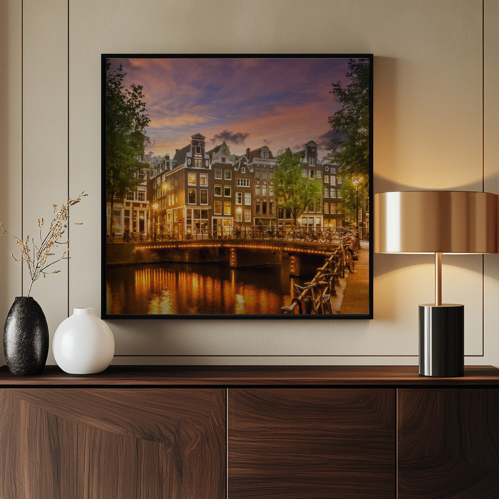 AMSTERDAM Idyllic impression from Singel - Poster / Art Print - interiör