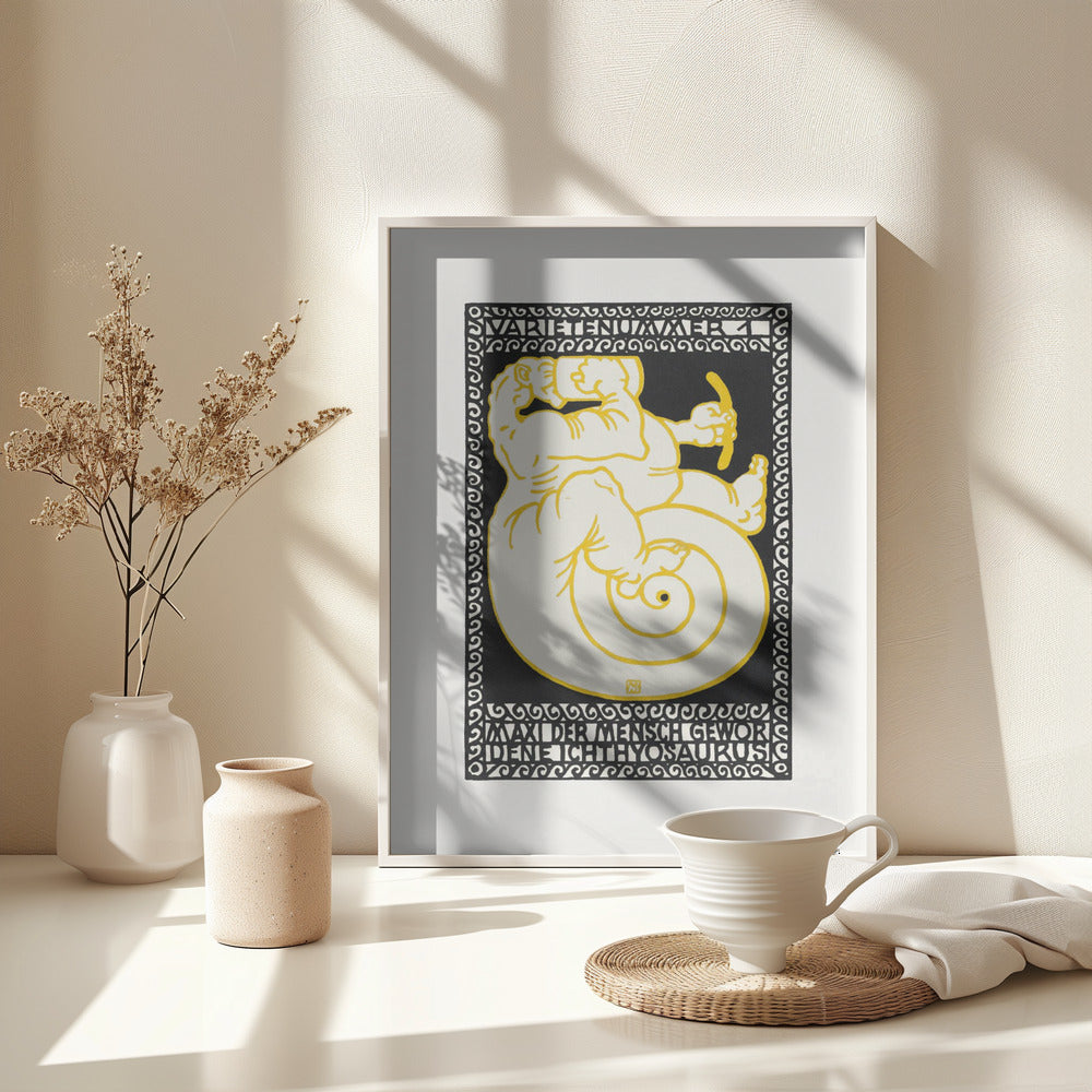 Variety Act 1  Maxi the Ichthyosaurus Turned Man - Poster / Art Print - interiör