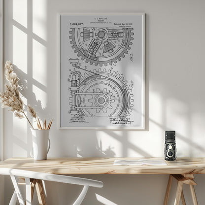 Gearing Patent 1912 - Poster / Art Print - interiör