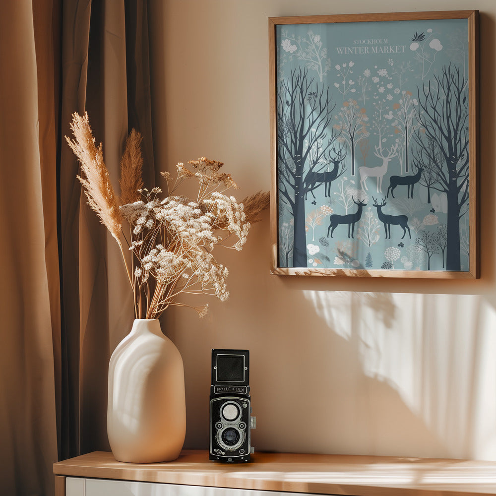 Stockholm Winter Market - Poster / Art Print - interiör