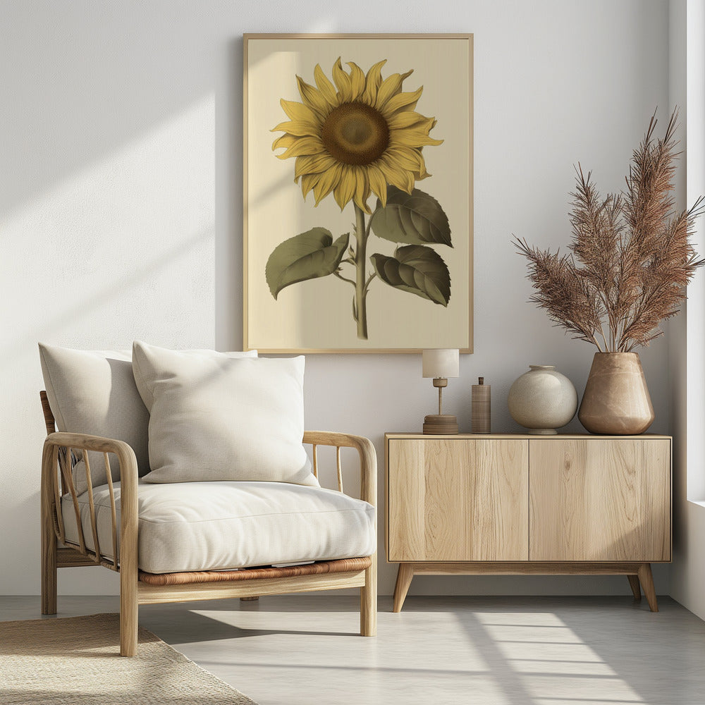 Vintage Sunflower - Poster / Art Print - interiör