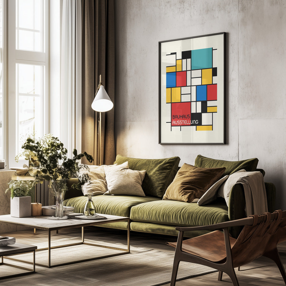 Bauhaus Geometric Design Retro - Poster / Art Print - interiör