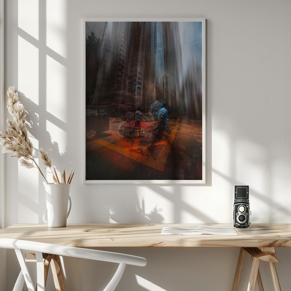 chaos in the streets of HK - Poster / Art Print - interiör