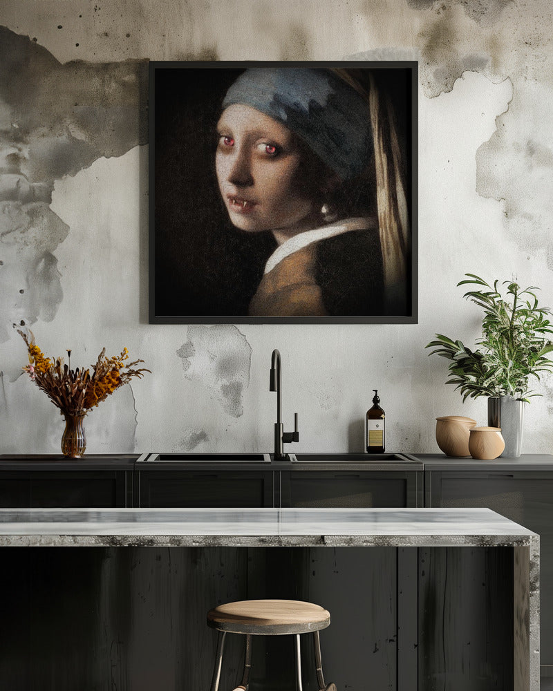 Girl With Pearl   the Undead Edition - Poster / Art Print - interiör