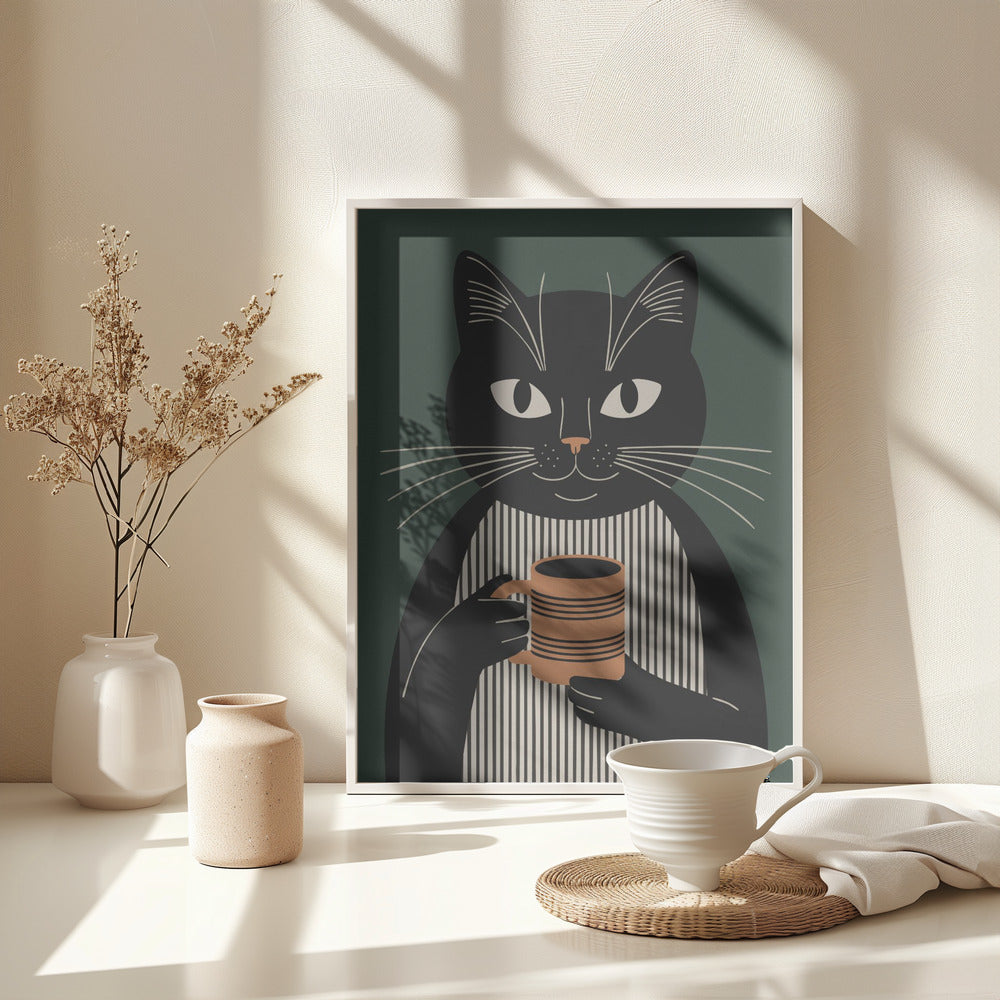 Morning Cat - Poster / Art Print - interiör