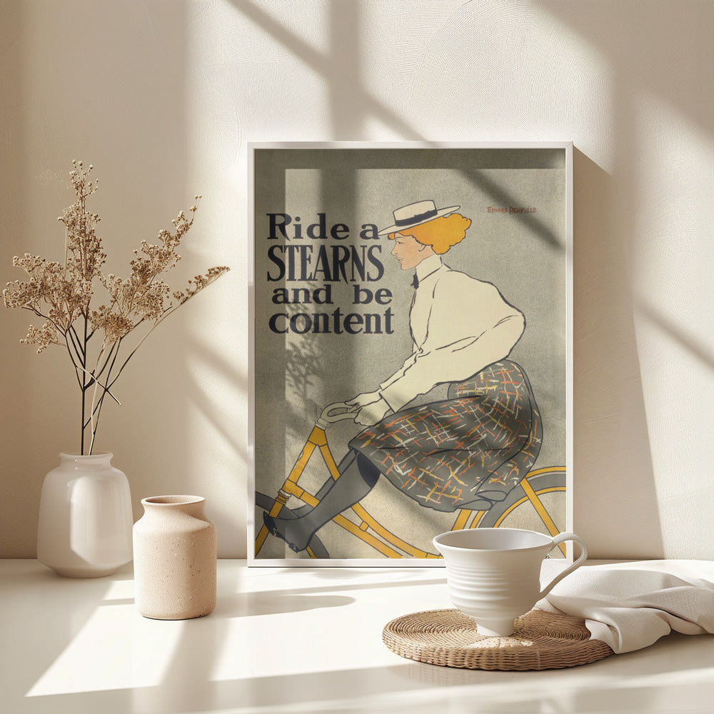 Ride a Stearns and Be Content (1896) - Poster / Art Print - interiör