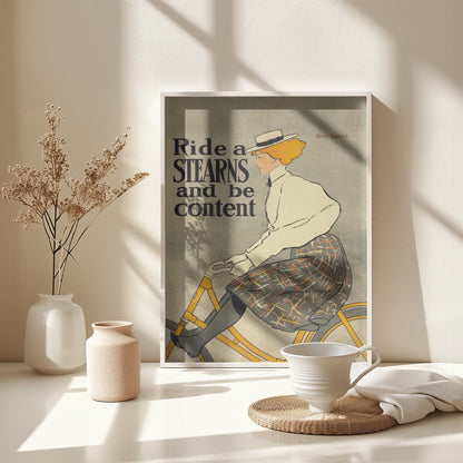 Ride a Stearns and Be Content (1896) - Poster / Art Print - interiör