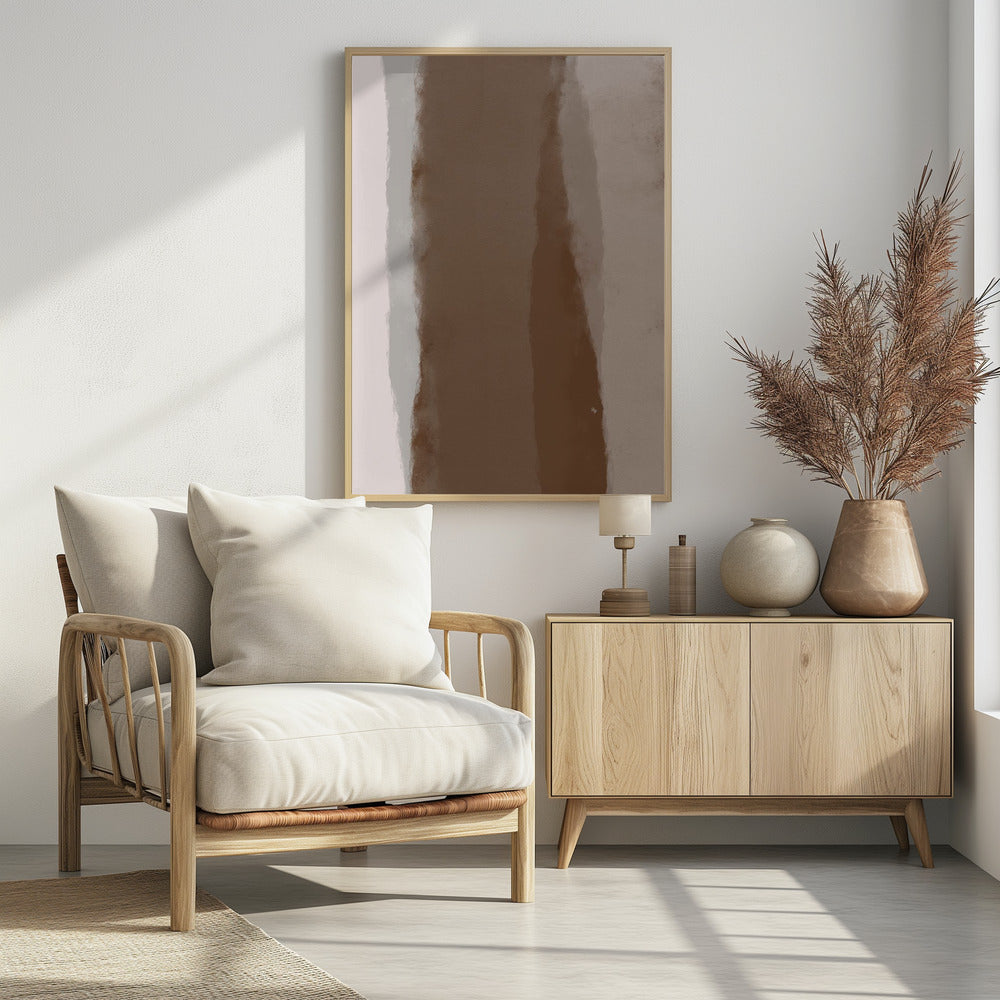 Abstract Mocha Linearity - Poster / Art Print - interiör