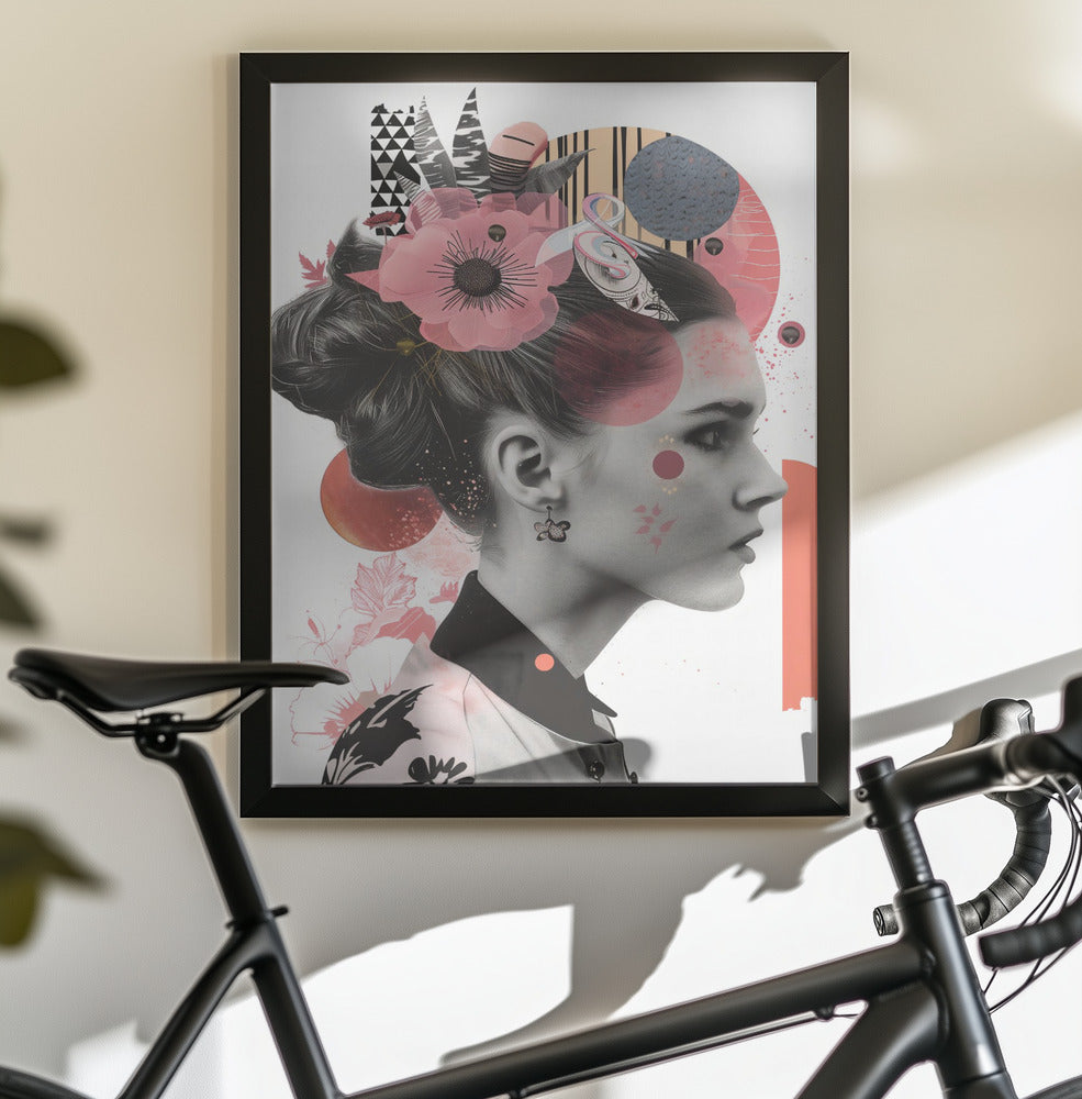 The Collage Girl No 2 - Poster / Art Print - interiör