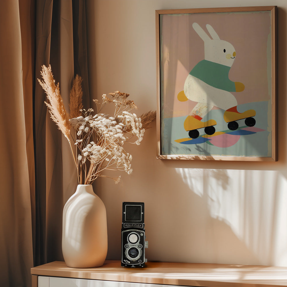 Skating Bunny - Poster / Art Print - interiör