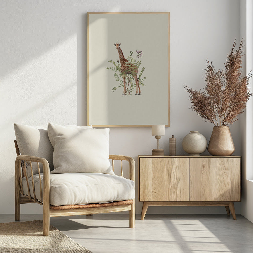 Floral giraffe - Poster / Art Print - interiör