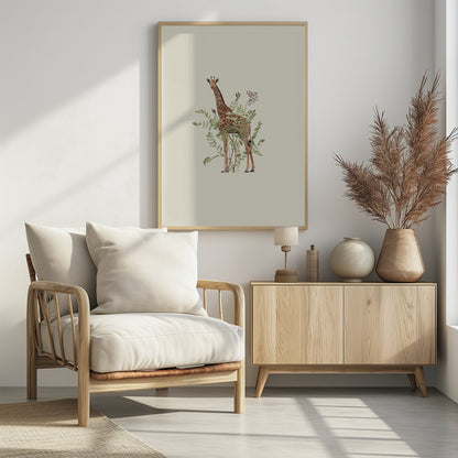 Floral giraffe - Poster / Art Print - interiör
