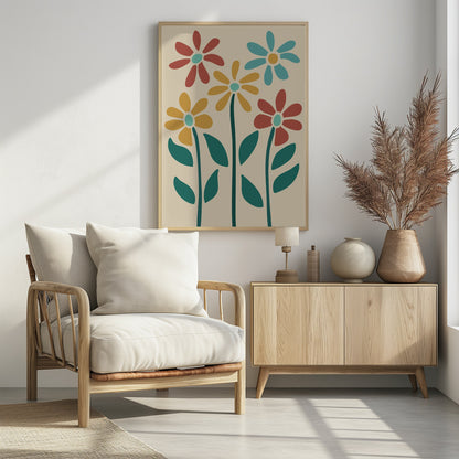 Boho Flowers Series No 3 - Poster / Art Print - interiör